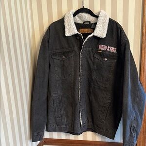 Ohio State Black Wrangler Denim Jacket with Embroidery